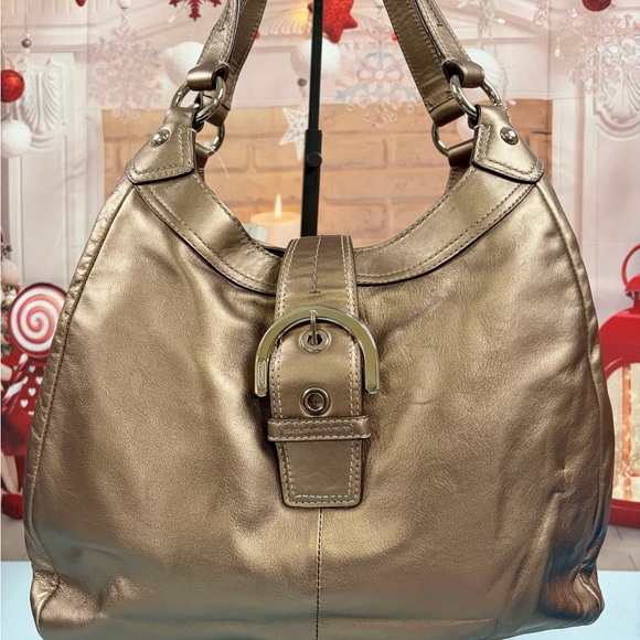 Coach Handbags - Coach Soho Metallic Gold Leather Shoulder Bag